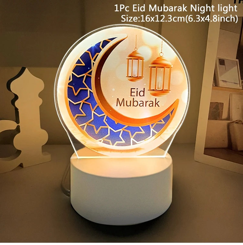 EID Night Light EID Mubarak Ramadan Decoration for Home Islam Muslim Party Decor Eid Al Adha Ramadan and Eid Ramadan Kareem