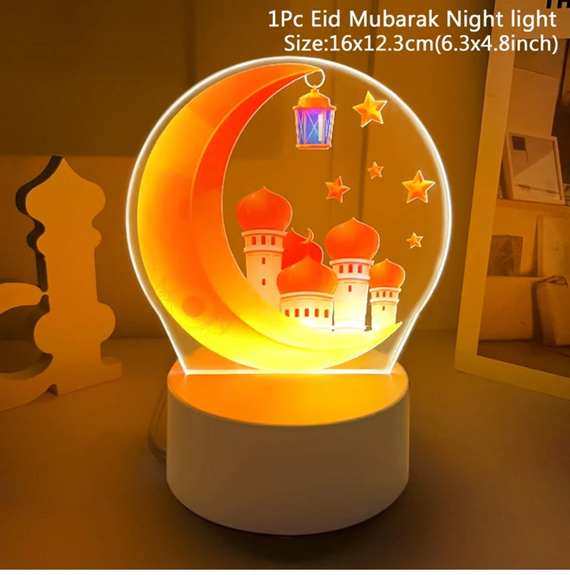 EID Night Light EID Mubarak Ramadan Decoration for Home Islam Muslim Party Decor Eid Al Adha Ramadan and Eid Ramadan Kareem