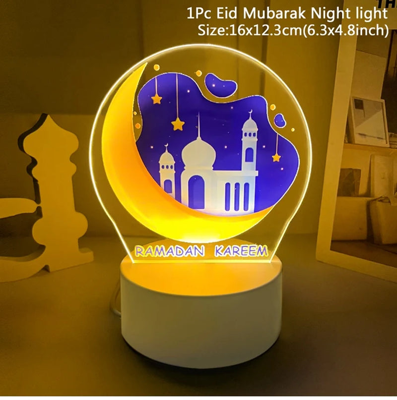 EID Night Light EID Mubarak Ramadan Decoration for Home Islam Muslim Party Decor Eid Al Adha Ramadan and Eid Ramadan Kareem