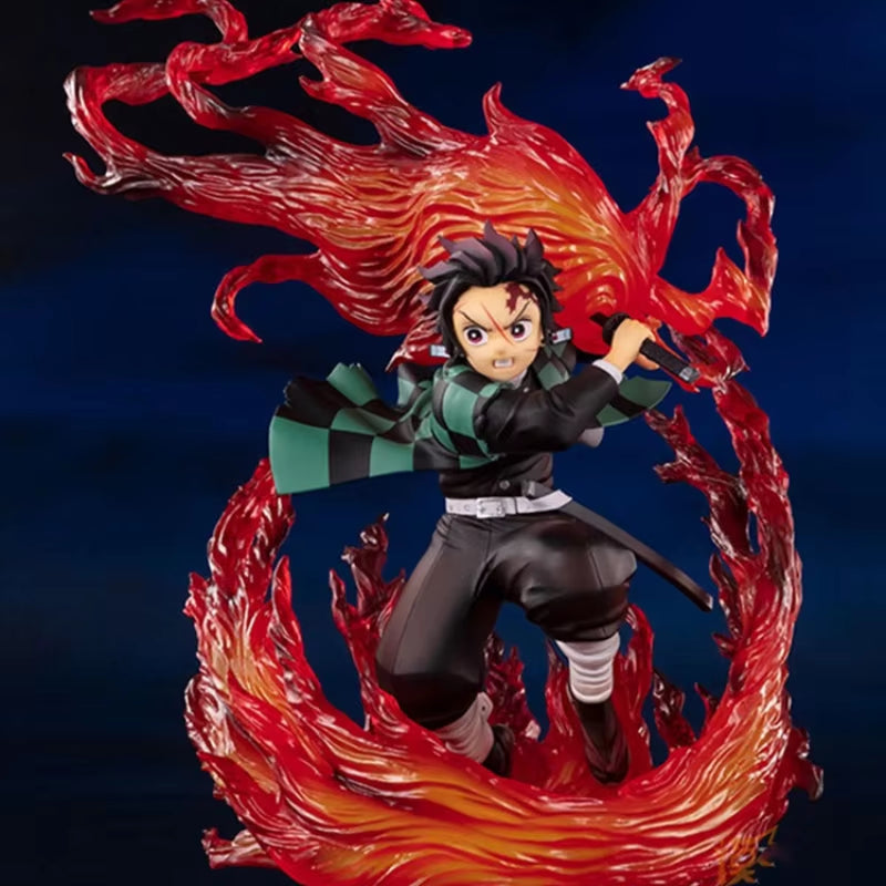 New 25CM Anime Demon Slayer Kamado Tanjirou Breath of the Sun Action Figures PVC Model Statue Toys Doll Desk Decor Gifts