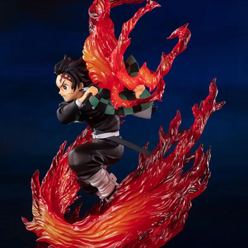 New 25CM Anime Demon Slayer Kamado Tanjirou Breath of the Sun Action Figures PVC Model Statue Toys Doll Desk Decor Gifts