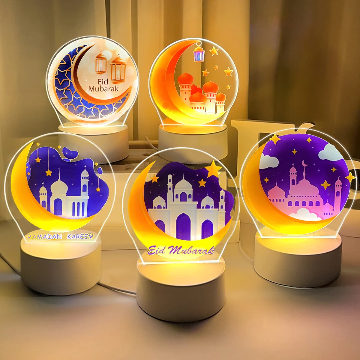EID Night Light EID Mubarak Ramadan Decoration for Home Islam Muslim Party Decor Eid Al Adha Ramadan and Eid Ramadan Kareem