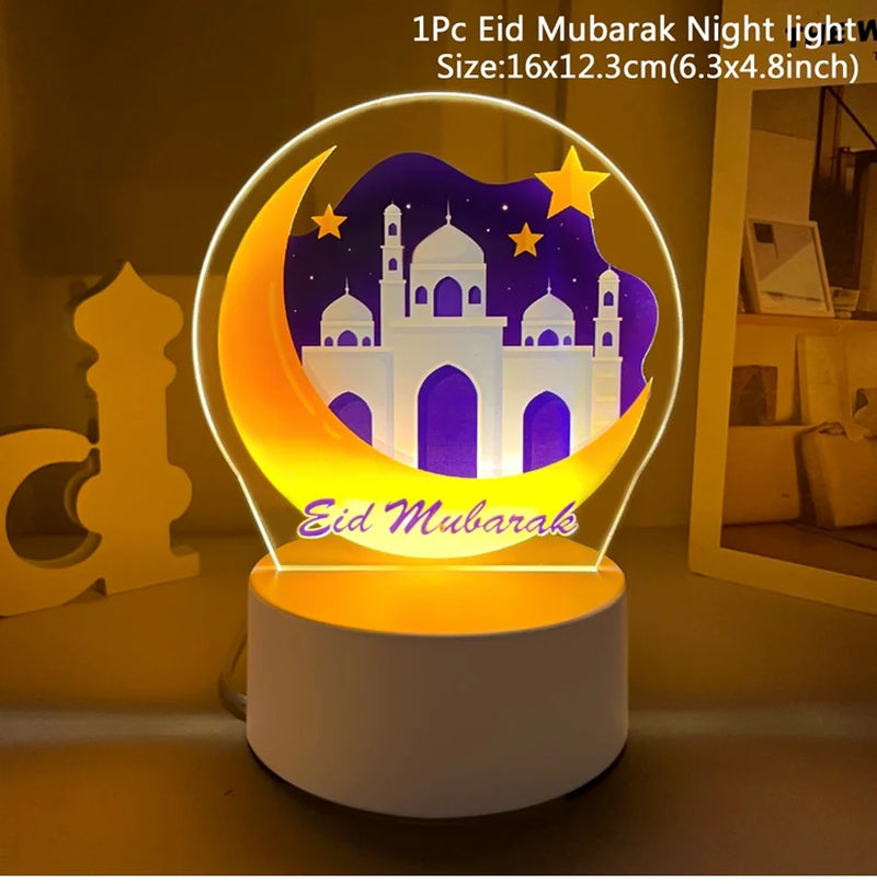 EID Night Light EID Mubarak Ramadan Decoration for Home Islam Muslim Party Decor Eid Al Adha Ramadan and Eid Ramadan Kareem
