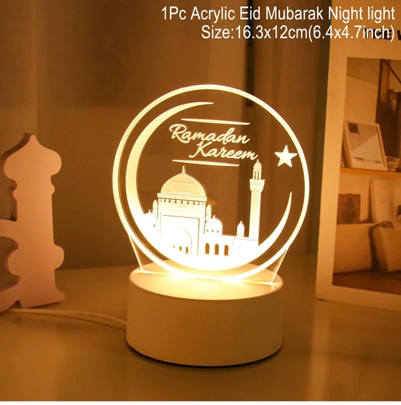 EID Night Light EID Mubarak Ramadan Decoration for Home Islam Muslim Party Decor Eid Al Adha Ramadan and Eid Ramadan Kareem