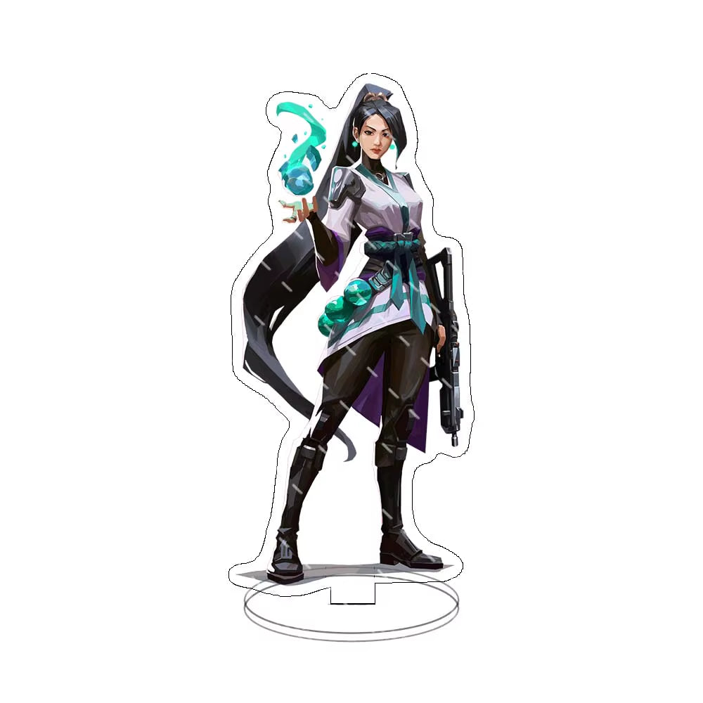 Game Valorant Figures Sage Killjoy Jett Sova Cypher Cosplay Acrylic Stand Model Plate Desk Decor Standing Sign Figure Fans Gifts