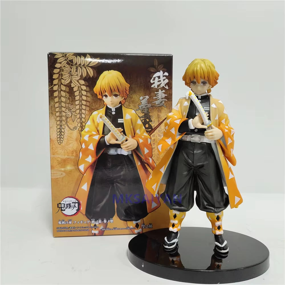 Demon Slayer Action Anime Figures Kimetsu No Yaiba Agatsuma Zenitsu Night Lights Led Set Figurine Model Toys for Children Model