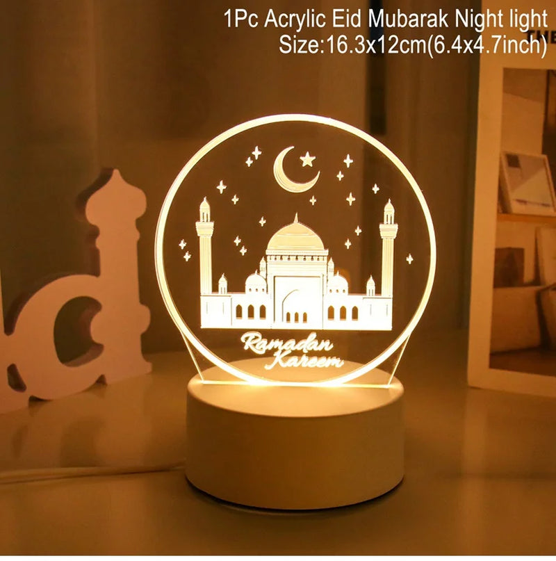 EID Night Light EID Mubarak Ramadan Decoration for Home Islam Muslim Party Decor Eid Al Adha Ramadan and Eid Ramadan Kareem