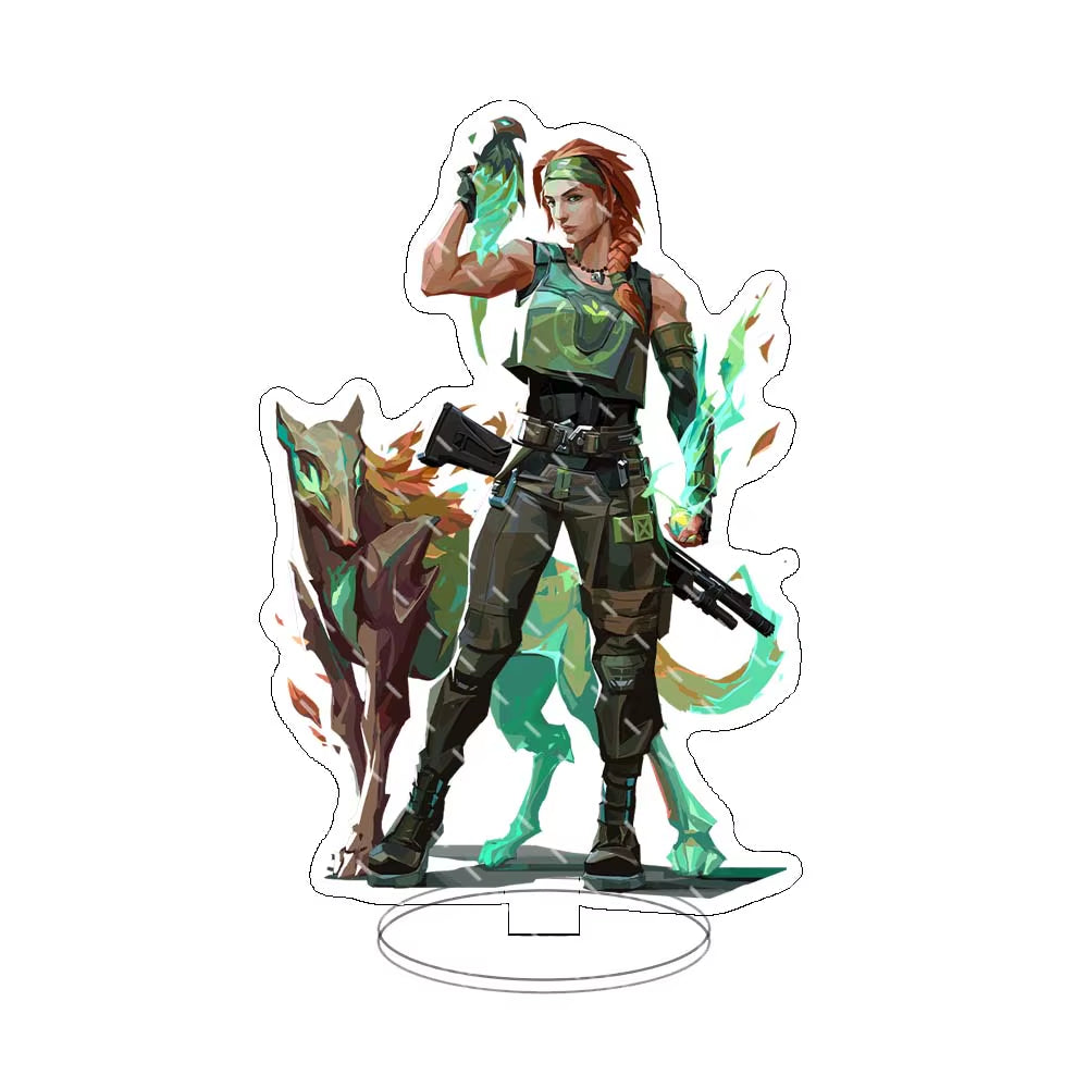Game Valorant Figures Sage Killjoy Jett Sova Cypher Cosplay Acrylic Stand Model Plate Desk Decor Standing Sign Figure Fans Gifts