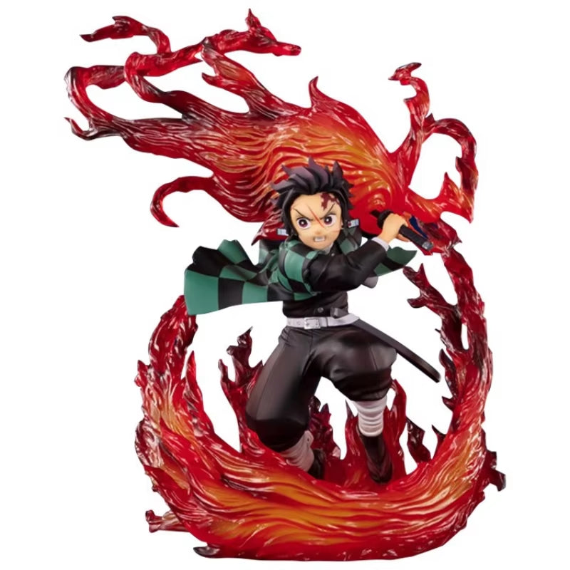 New 25CM Anime Demon Slayer Kamado Tanjirou Breath of the Sun Action Figures PVC Model Statue Toys Doll Desk Decor Gifts